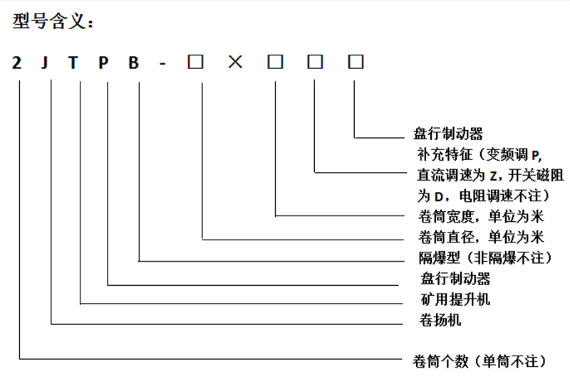 JTPB防爆礦用提升絞車(chē)型號(hào)含義